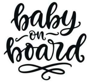 Samolepka veselý text baby on board