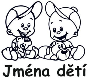 Samolepka dětí v autě - sourozenci